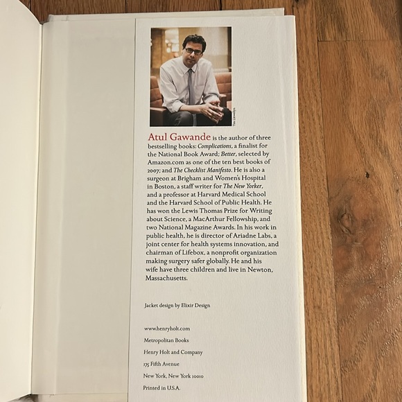 π¨ Being Mortal by Atul Gawande Hardcover Book - Picture 4 of 4